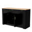 Buffet de rangement multifonctionnel pour la salle à manger de cuisine, tablettes réglables noires, tablettes et bocaux coulissants à 3 niveaux, espaces de table extensibles à fermeture en douceur, armoire gauche flexible