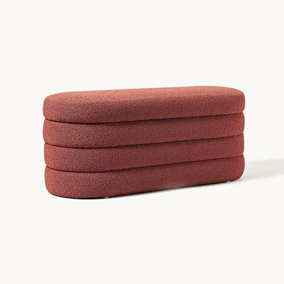 Stylish Luxury Oval Lambswool Storage Stool