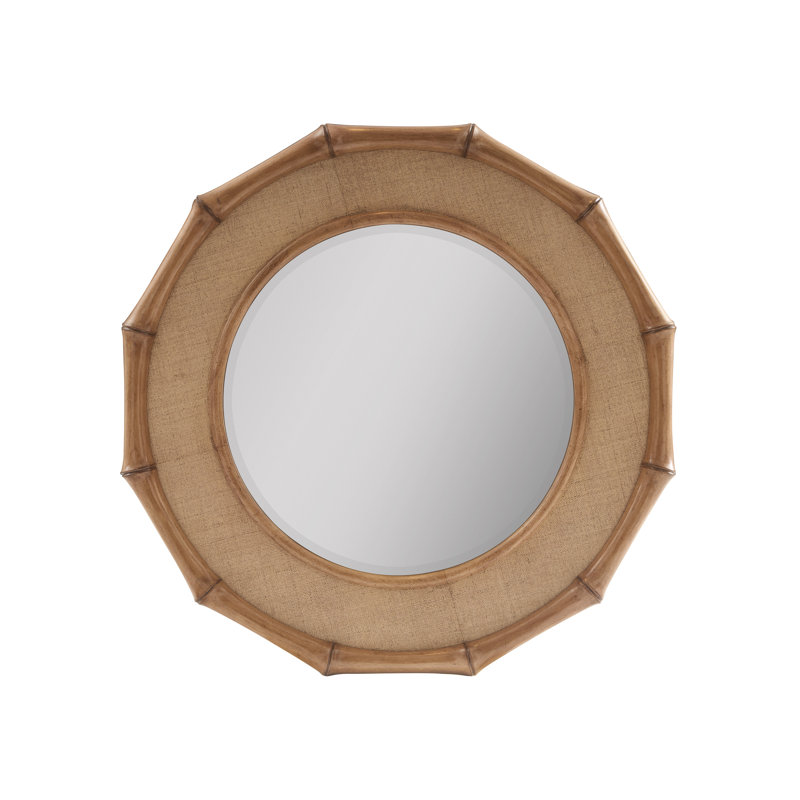 Cobia Round Solid Wood Beveled Mirror
