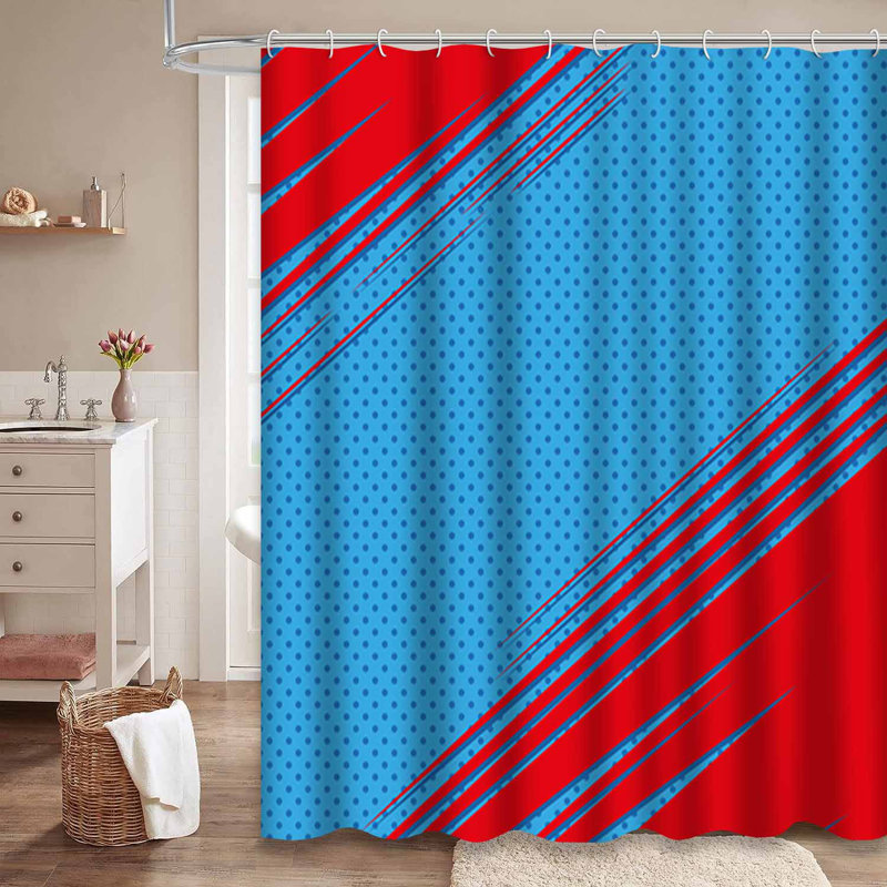 Rideau de douche abstrait avec 12 crochets, L 72 po x l 84 po