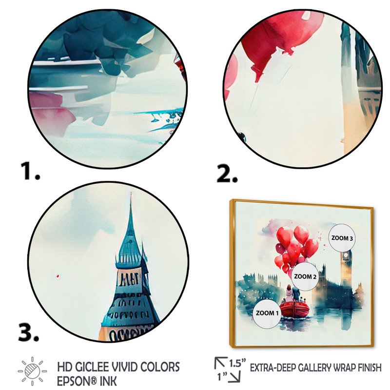 - Art mural traditionnel sur toile, H 16 po x l 16 po x P 1 po, Toile avec cadre flottant or