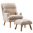 3-Piece Velvet Living Room Set Two Reclining Accent Chair with Ottoman & a Convertible Sofa Bed