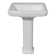Pedestal Bathroom Sink 23" W x 19" D Rectangular Vitreous China with 3 Faucet Hole and Overflow