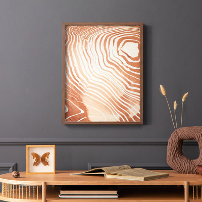 Wood Grain Suminagashi II Framed Print - Solid Wood