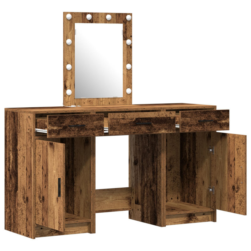 Dressing Table with Mirror, Old Wood