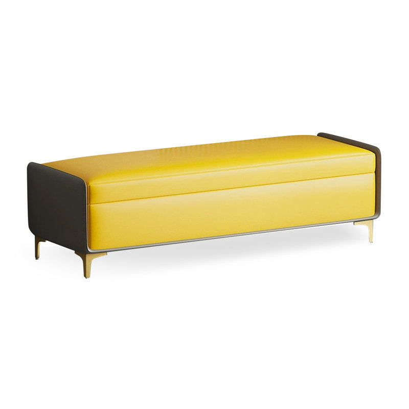Banc avec revêtement, Jaune, 15.75" H x 62.99" W x 15.75" D