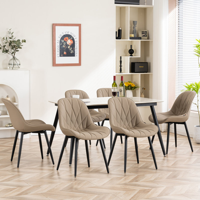 Chaise d'appoint rembourrée en similicuir Chardee, Kaki