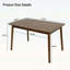 Table de salle à manger en bois, rectangulaire de 47 po, moderne Mid-Century avec coins arrondis, facile à assembler, petite taille pour diverses pièces