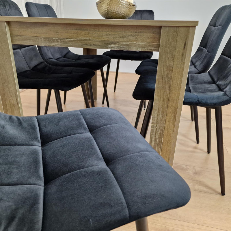 Romal 6 Person Dinign Set, Black