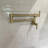 Gold Pot Filler Faucet Wall Mount Kitchen Folding Faucet With Double Joint Swing Arms, Two Handle Design