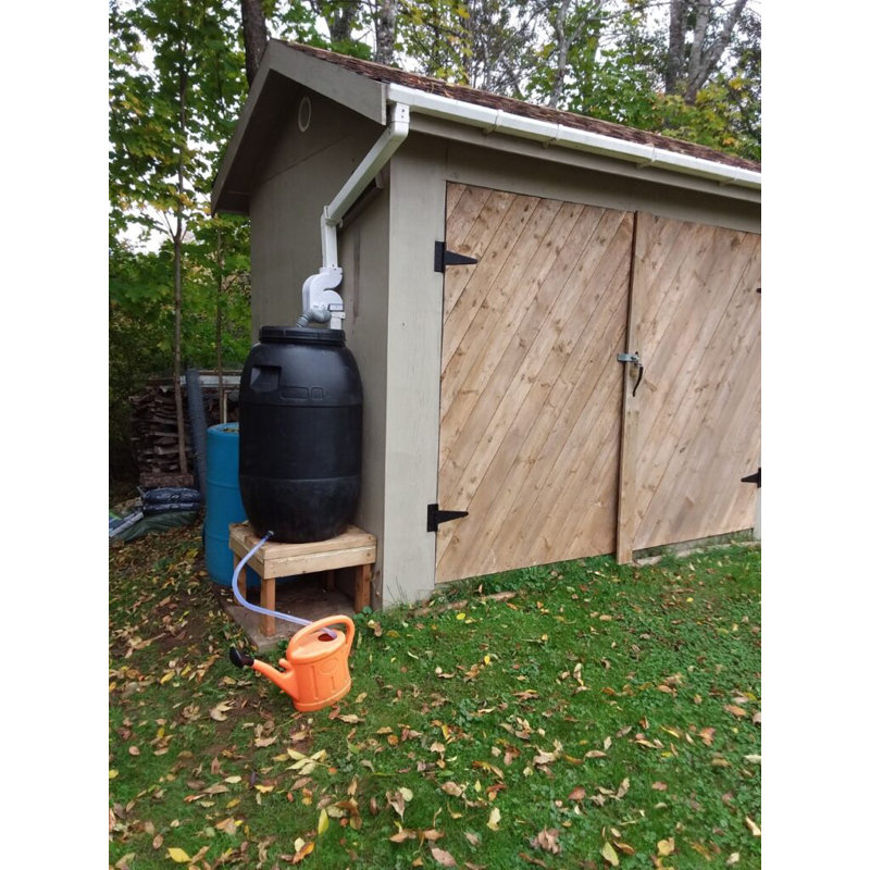 Baril de pluie noir 220 L / 55 gallons avec inverseur