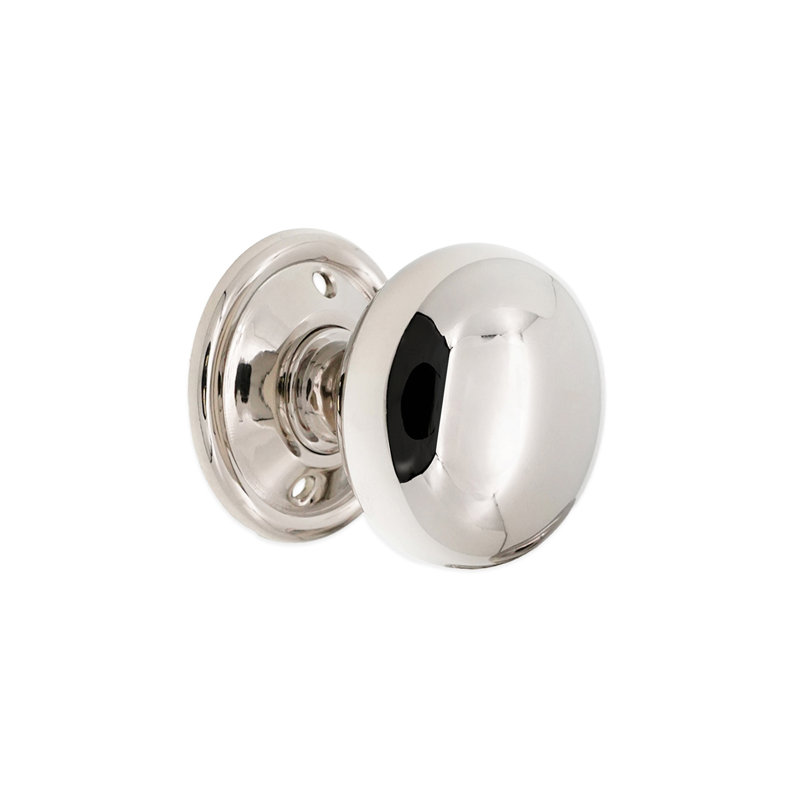 Cottage Large 50mm Rim/Mortice Door Knob, Polished Nickel