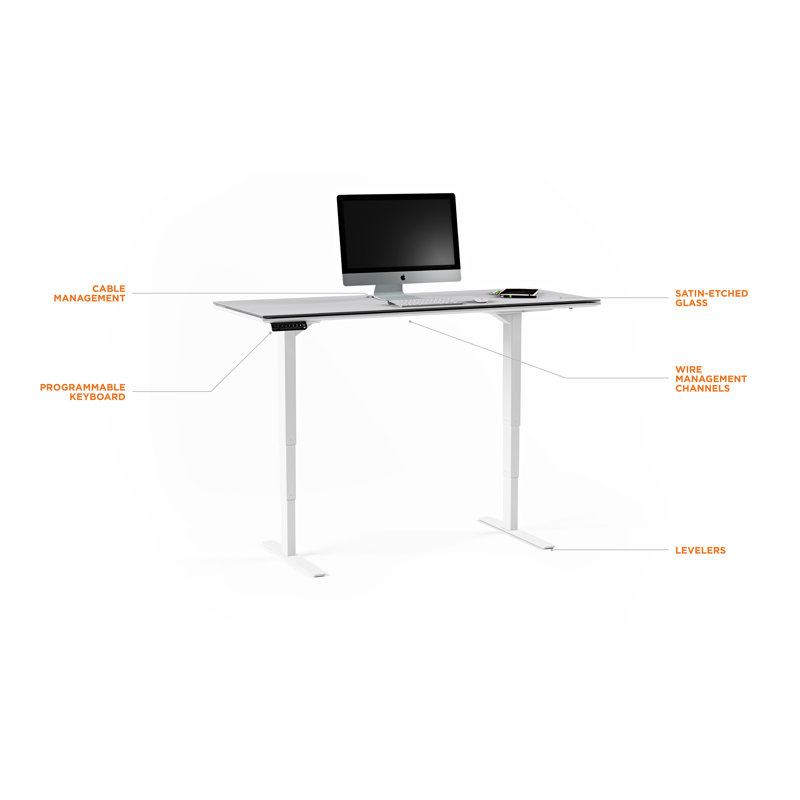 Centro Height Adjustable Computer Desk, 24.75" H x 60" W x 24" D