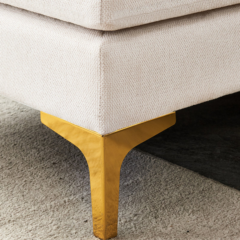 Canapé modulaire 2 pièces Mervi, 100 % polyester beige