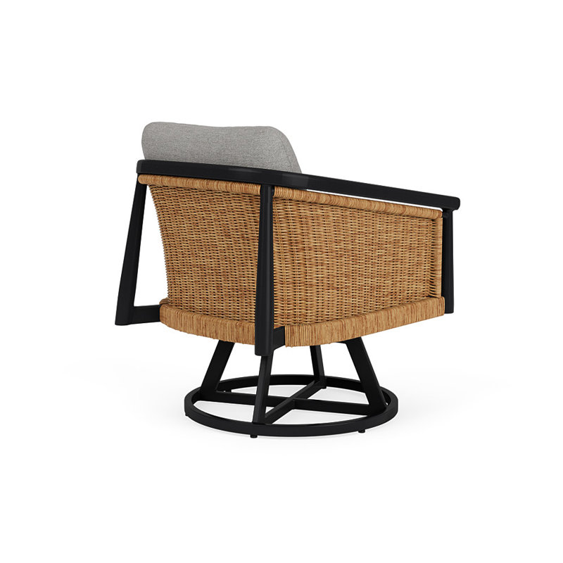Galloway Swivel Lounge Chair In Tortoiseshell Finish, Demo Stone