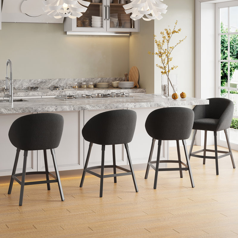 Ensemble de 2 tabourets de bar, tabouret de bar rembourré avec dossier, tabourets de bar à hauteur de comptoir pour îlot de cuisine