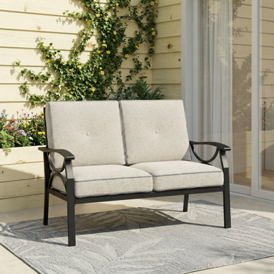 Dorisann Outdoor Metal Loveseat Coffee by Red Barrel Studio