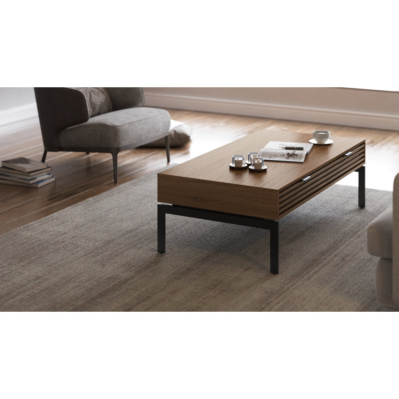 Cora Coffee Table, Natural Walnut, Black