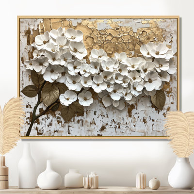 Montrell Cream Blossom Of Hydrangea Flowers I - Hydrangea Wall Art