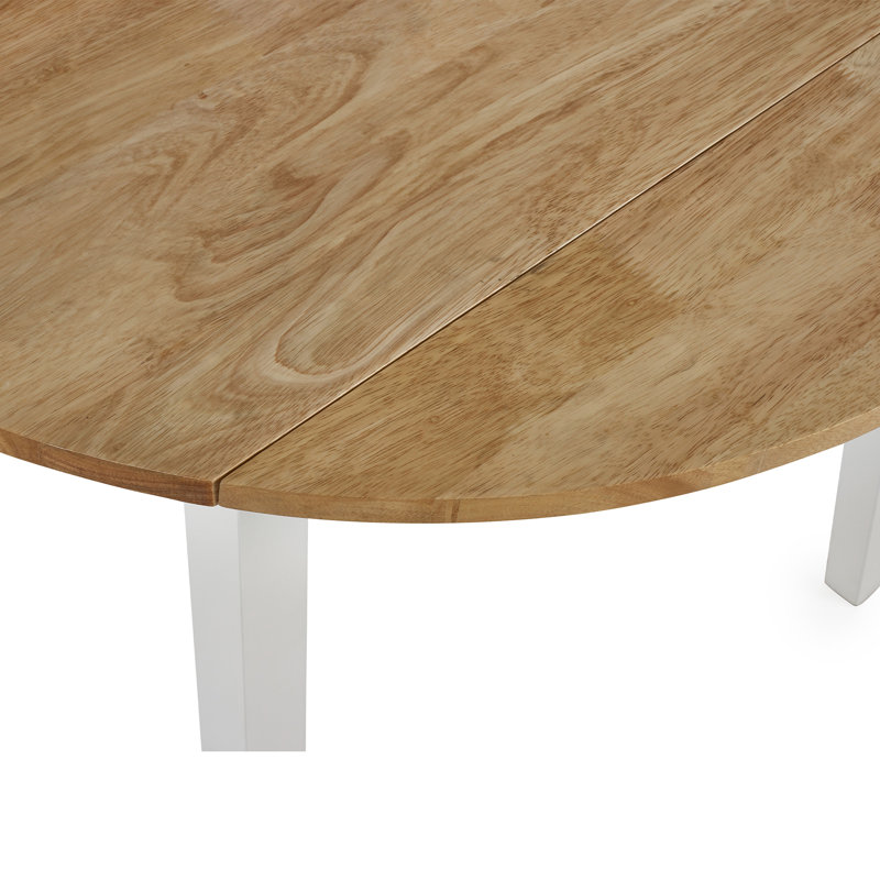 Hayasdan Extendable Solid Wood Dining Table, Brown/White