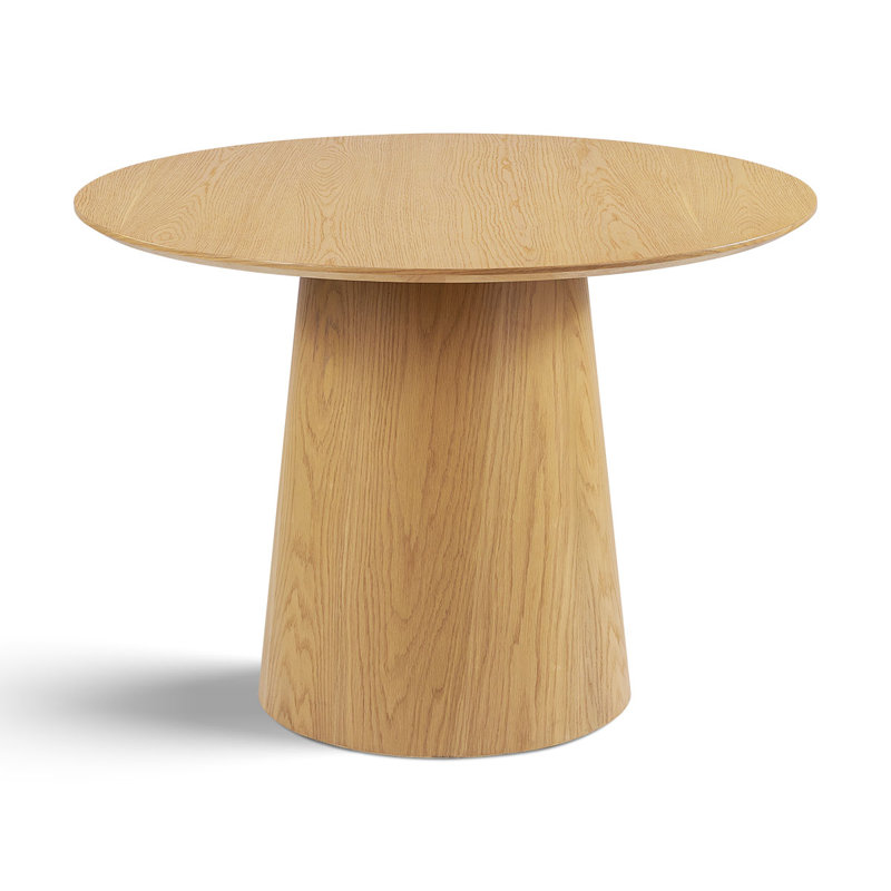 Lanieya 42" Solid Oak Round Pedestal Dining Table