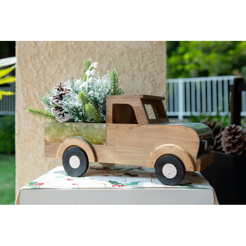 Camion de Noël en bois mélangé
