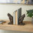 Cole And Grey Resin Frowning Cat Decorative Bookends With Copper Accents