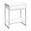 Table de bout, table de bout, table de bout, table de chevet, tiroir de rangement, stratifié blanc brillant, métal chromé