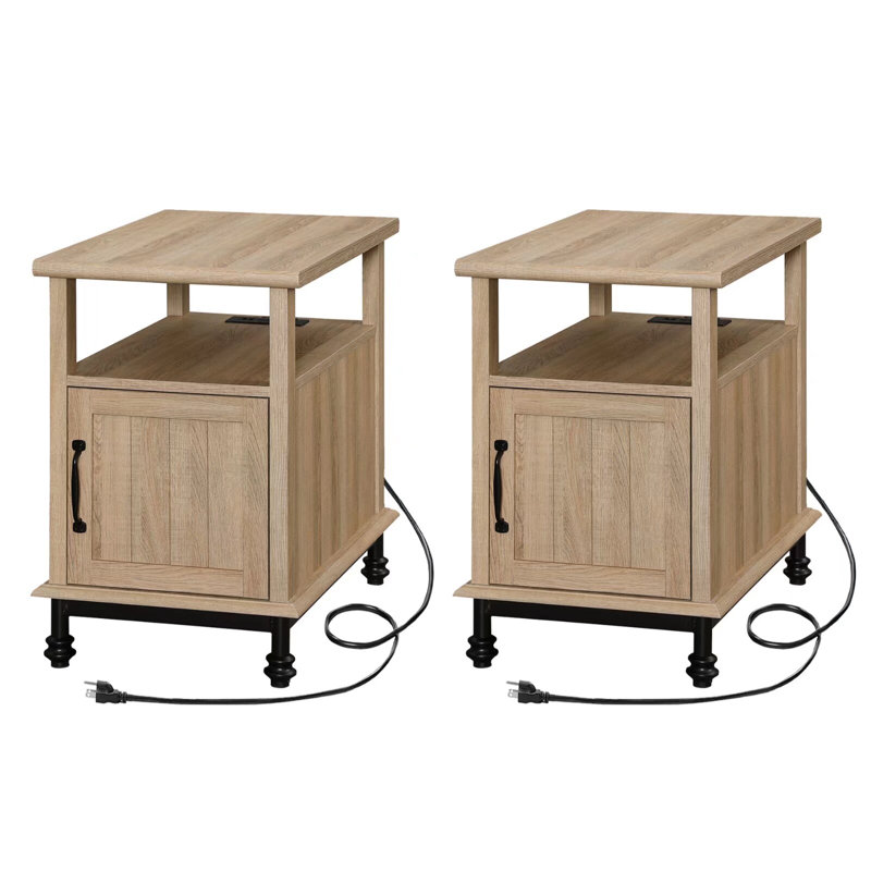 Ensemble de tables de bout d'une hauteur de 22,9 po, Chêne