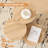 3-Piece Modern Round Nesting Table Set, Groove Line Cylinder Bases with Wood-Grain Veneer-924551555