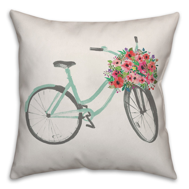 Flower Throw Pillow, 20" H x 20" W
