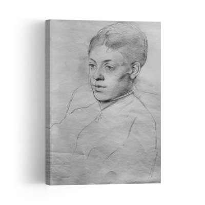 Dessin d'Edgar Degas, un peintre et sculpteur français. Mlle Malo, vers 1877. Reproduction d'art mural contemporain (portrait).