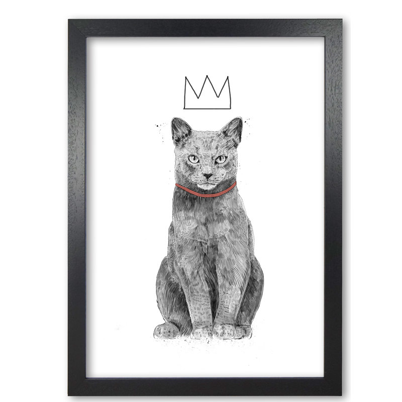King of Everything 1 Piece Wall Art, 84 cm H x 59.4 cm W x 5 cm D, Black Grain