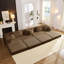 Canapé modulaire rembourré Boneless, canapé de salon en forme de L avec 6 coussins-155425352