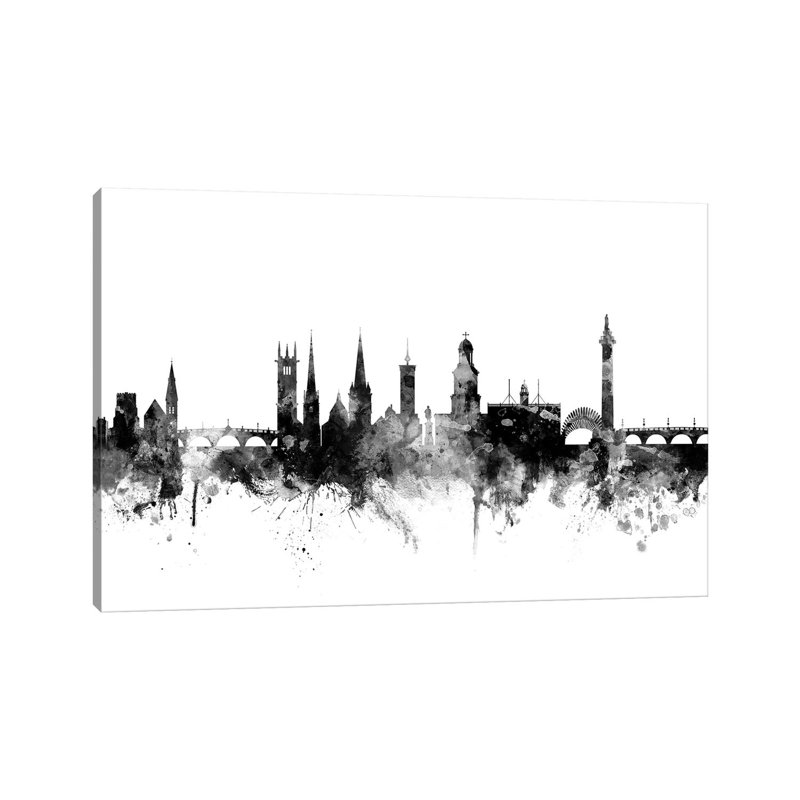 Shrewsbury, England In Black & White by Michael Tompsett - 1 Piece Wrapped Canvas Wall Art, 152.5 cm H x 101.5 cm W