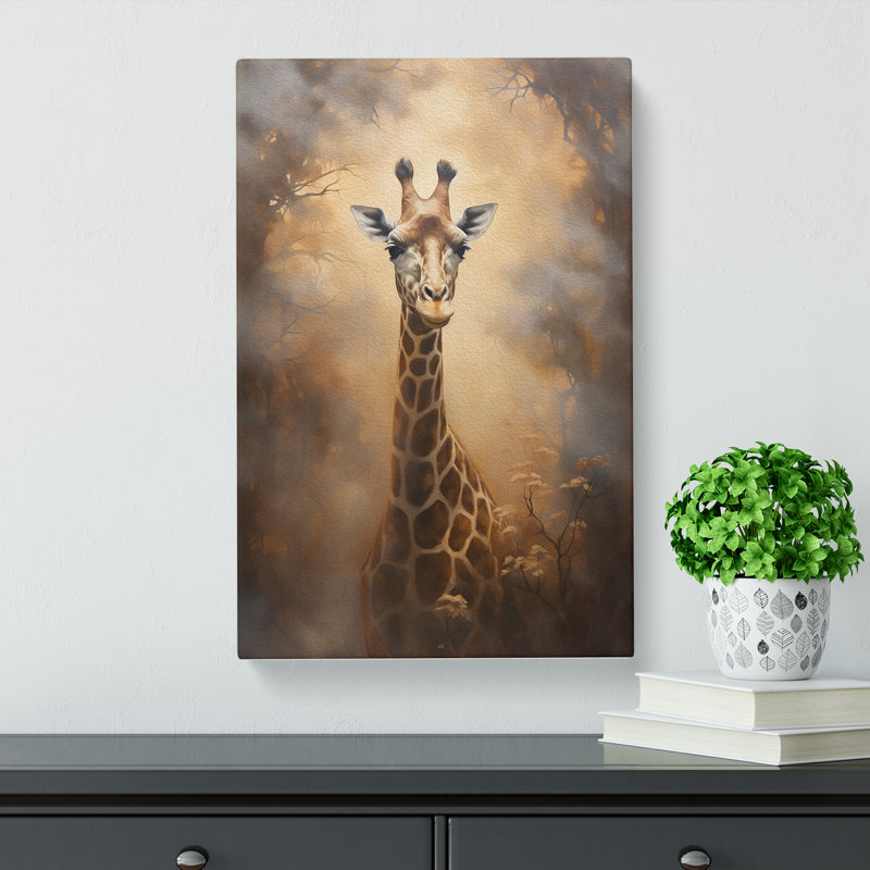 Giraffe Romanticism - Wrapped Canvas, 76cm H x 50cm W x 3cm D