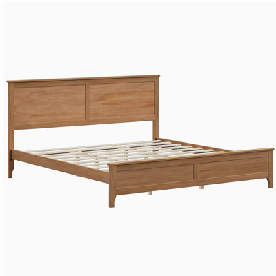 Modern Solid Wood King Size Platform Bed with Sturdy Wooden Slats Support,No Box Spring Needed, Seadrift