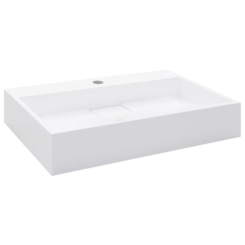 Belfry Bathroom Matanna White Ceramic Rectangular Sink, 1 tap hole, 600 x 380 x 110 mm