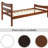 Walnut Wood Platform Bed With Headboard And Tenacious Slat Support For Twin Size Headboard, Color Steady Foundation