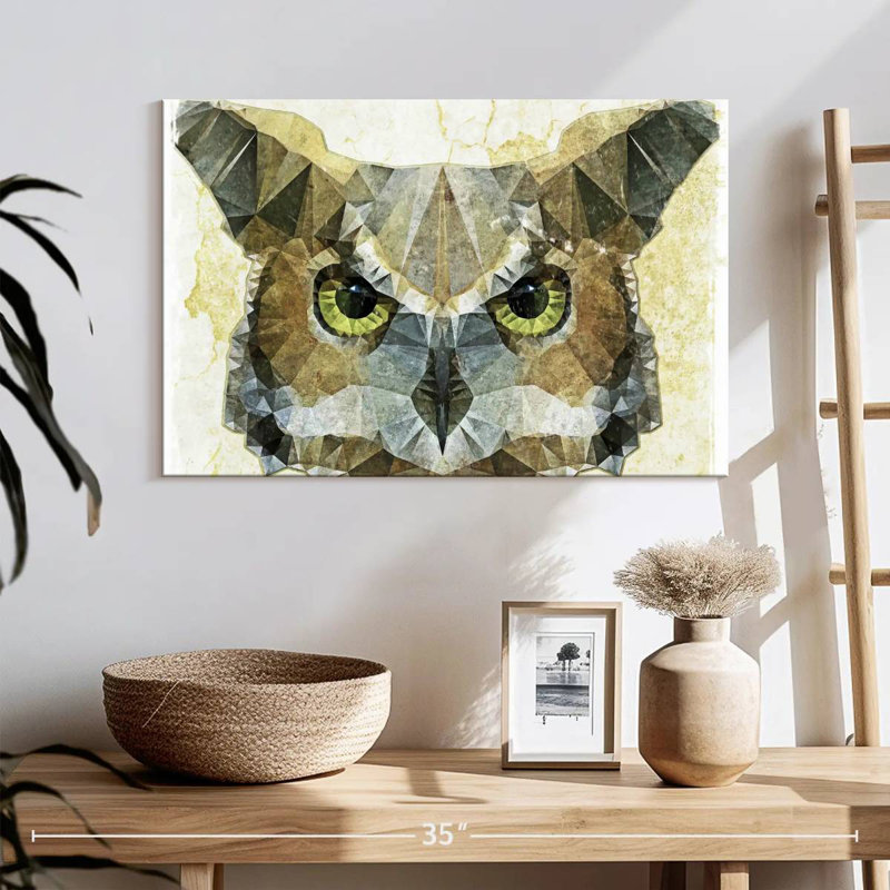 Brampt Abstract Owl, 26" H x 39" W