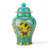 Yellow Floral Porcelain Temple Jar with Lid