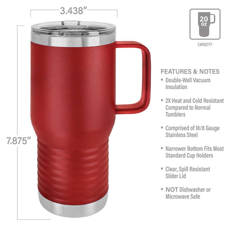 Tasse de voyage en acier inoxydable 20 oz.