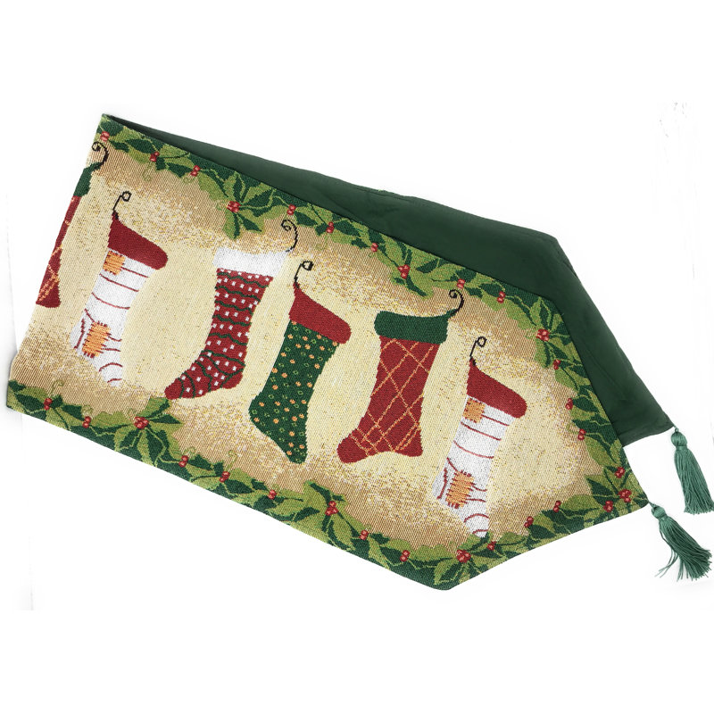 Siems Stockings Christmas Table Runner, 90" L x 13" W