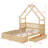 House Platform Bed With Guardrail And 2 Drawers-1359772360