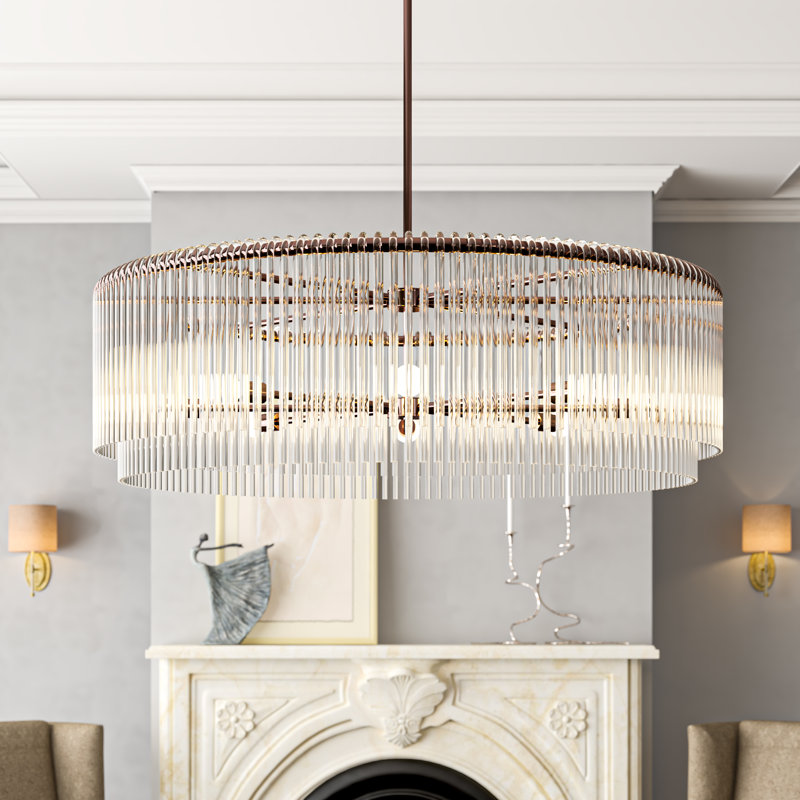 Royalton Chandelier, Soft Silver, 20" H x 60" W x 60" D, 12