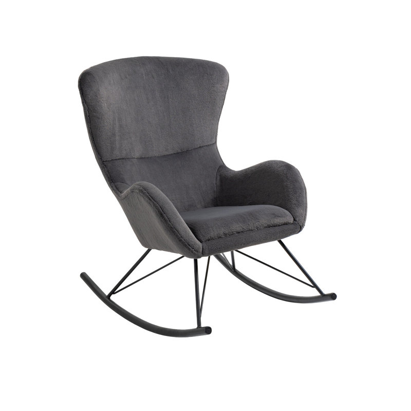 Drusilla Kunstfell Rocking Chair, Dark Grey