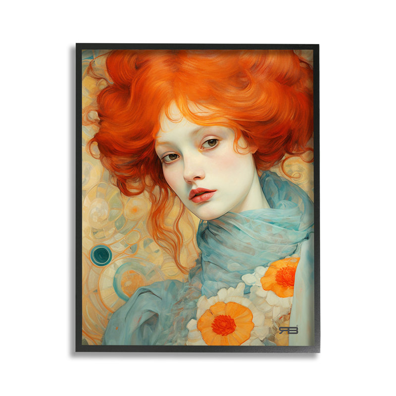 Fleur, femme, giclée, art, Giclée encadrée noir minuit, H 14 po x l 11 po