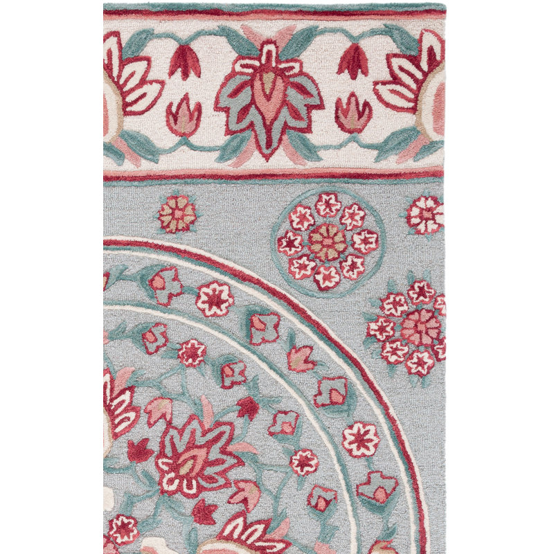 Cuayo Hand Tufted Wool Floral Rug, Rectangle 8' x 10'