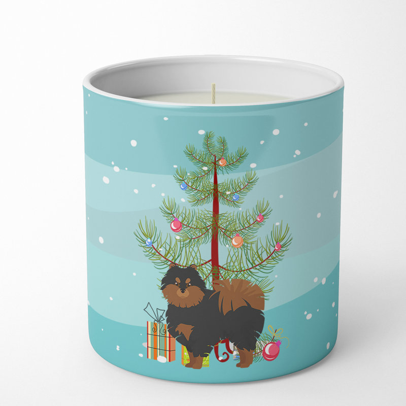 Pine / Christmas Tree Scented Jar Candle with Ceramic Holder