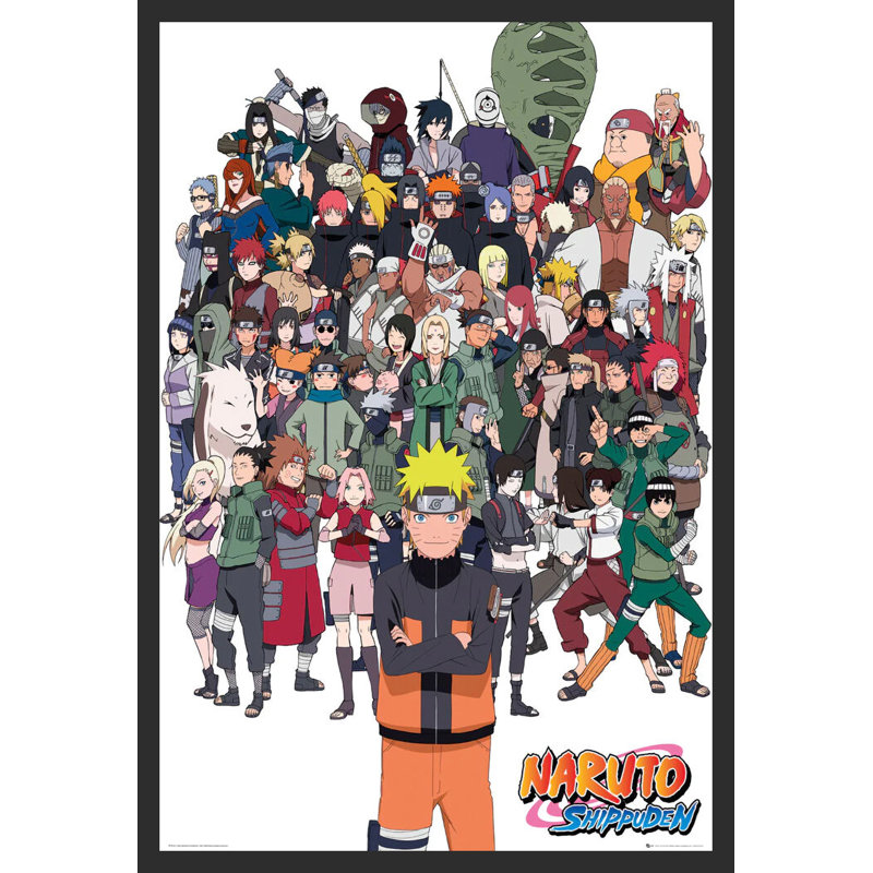 Plexi "Naruto - Groupe (blanc)" sur papier